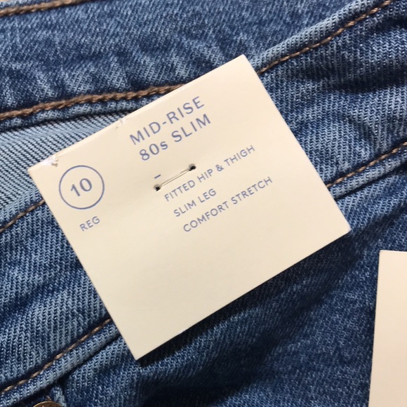 Universal Thread Mid Rise 80’s Slim Raw Hem Medium Blue Denim Jeans Sz 10 | NWT - Picture 6 of 9